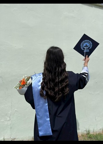 Mavi Uzun Kesim Mezuniyet Elbisesi kırklareli üniversitesi
