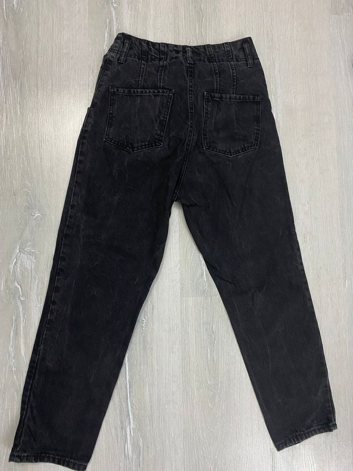 füme renk bol Kesim Kadın Denim Pantolon - Görsel 2