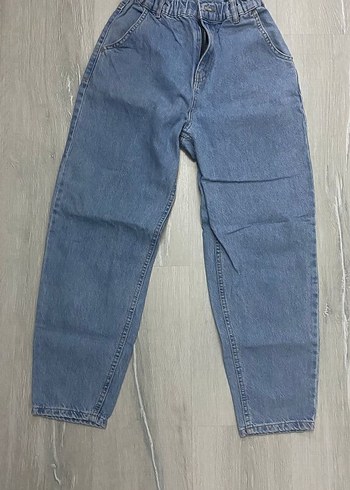 Kadın Mavi Loose Fit Midi Kot Pantolon - Görsel 2