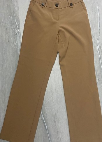 Bej Kadın Kumaş Pantolon Midi Boy - Görsel 2