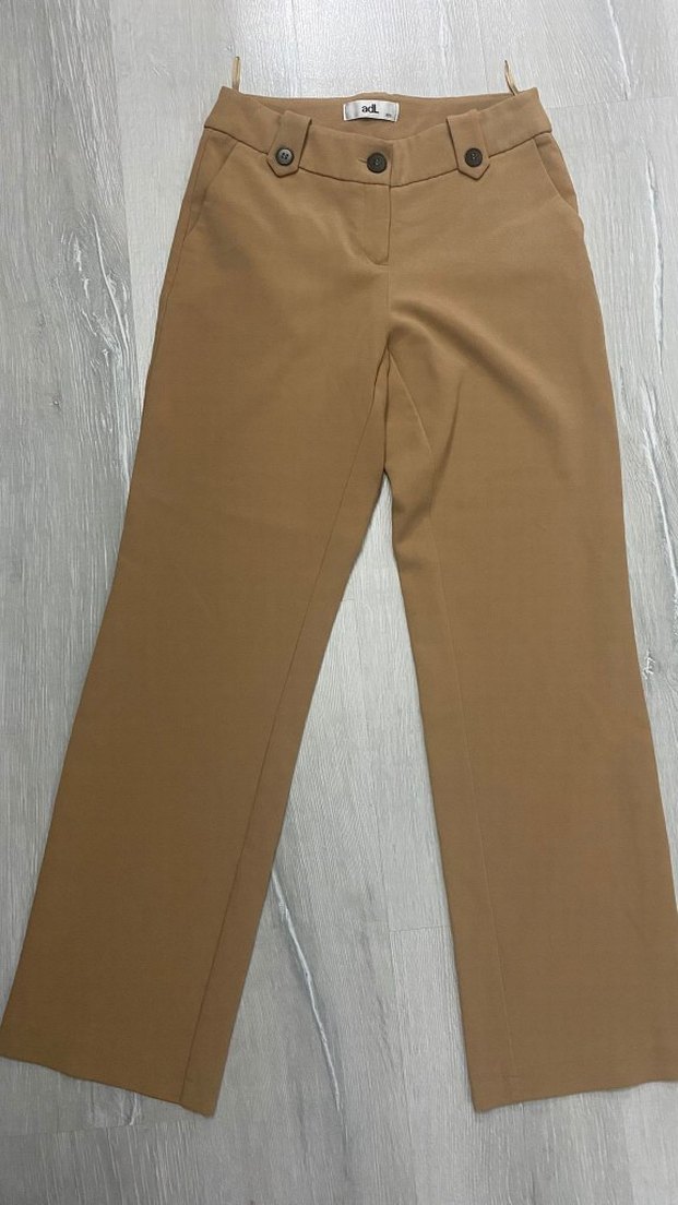 Bej Kadın Kumaş Pantolon Midi Boy - Görsel 2