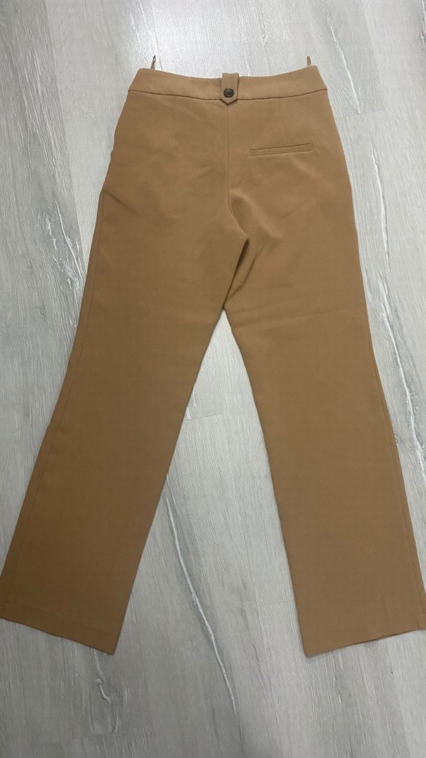 Bej Kadın Kumaş Pantolon Midi Boy - Görsel 3