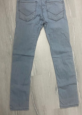 Erkek Gri Mavi Laced Denim Jean - Görsel 2