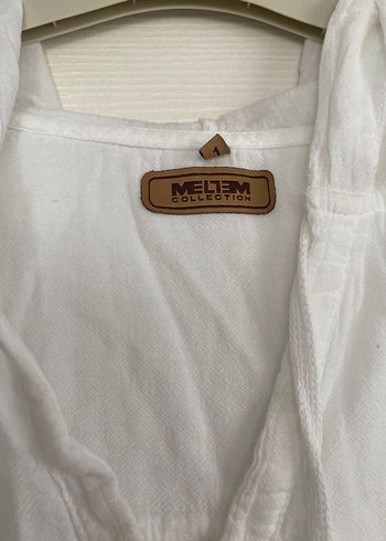 Bohem Beyaz Keten pareo - Görsel 4