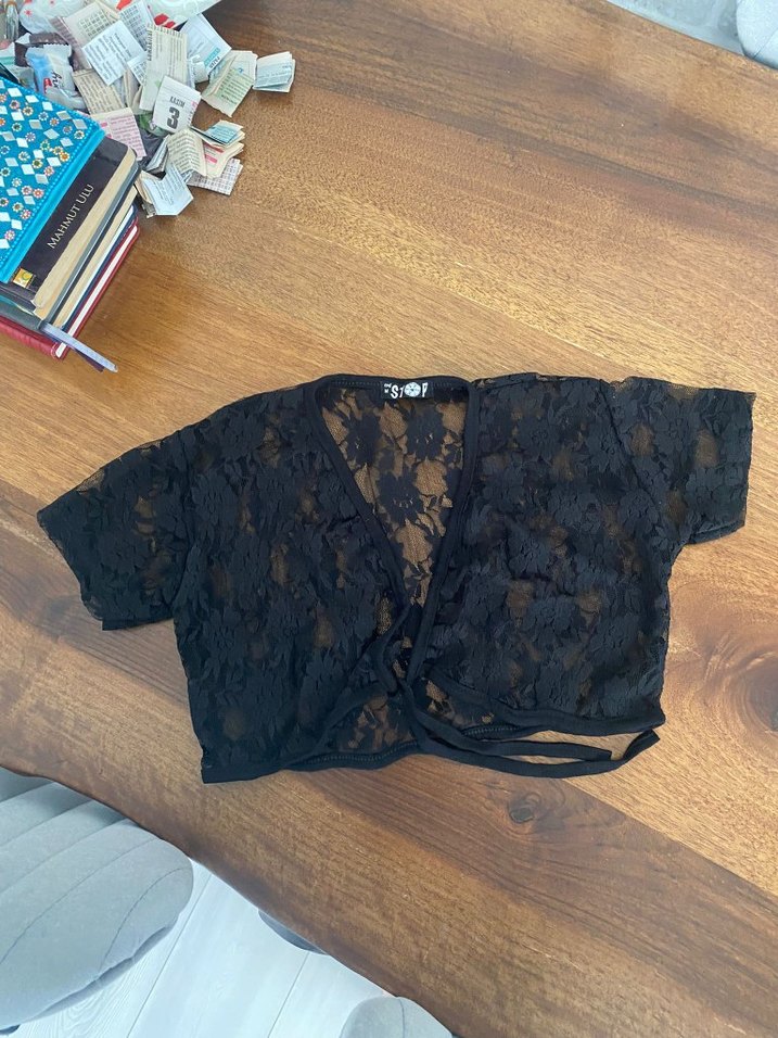 Siyah Dantel Goth Bolero - Görsel 5