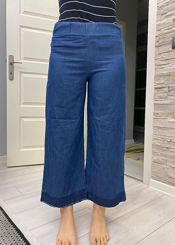 Trendyol & Milla Kadın Lacivert Midi Bol Kesim kot Denim Pantolon