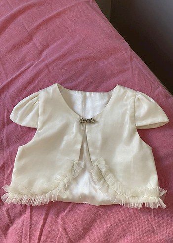 Kız Çocuk Beyaz Vintage Fırfırlı Bolero - Görsel 6