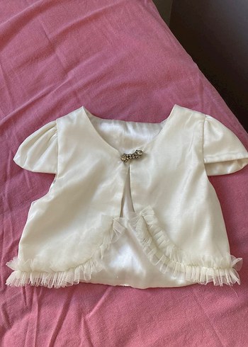 Kız Çocuk Beyaz Vintage Fırfırlı Bolero - Görsel 4