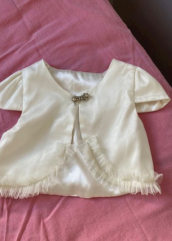 Kız Çocuk Beyaz Vintage Fırfırlı Bolero - Görsel 2