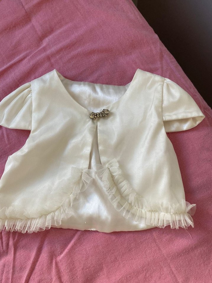 Kız Çocuk Beyaz Vintage Fırfırlı Bolero - Görsel 2