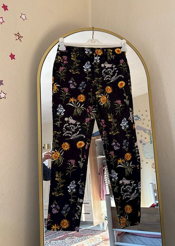 Çiçek Desenli Bohem Kadın Pantolon - Görsel 3