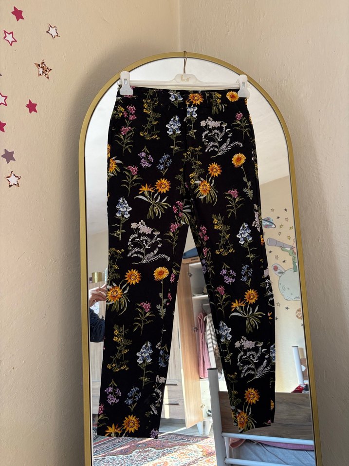 Çiçek Desenli Bohem Kadın Pantolon - Görsel 3