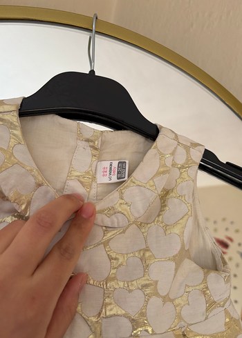 Kolsuz Altın Renkli Kız Çocuk Elbise - Görsel 5