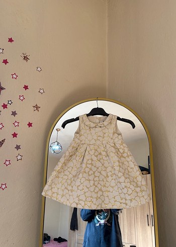 Kolsuz Altın Renkli Kız Çocuk Elbise - Görsel 4