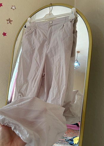 Bej paraşüt kumaş Pantolon - Görsel 3