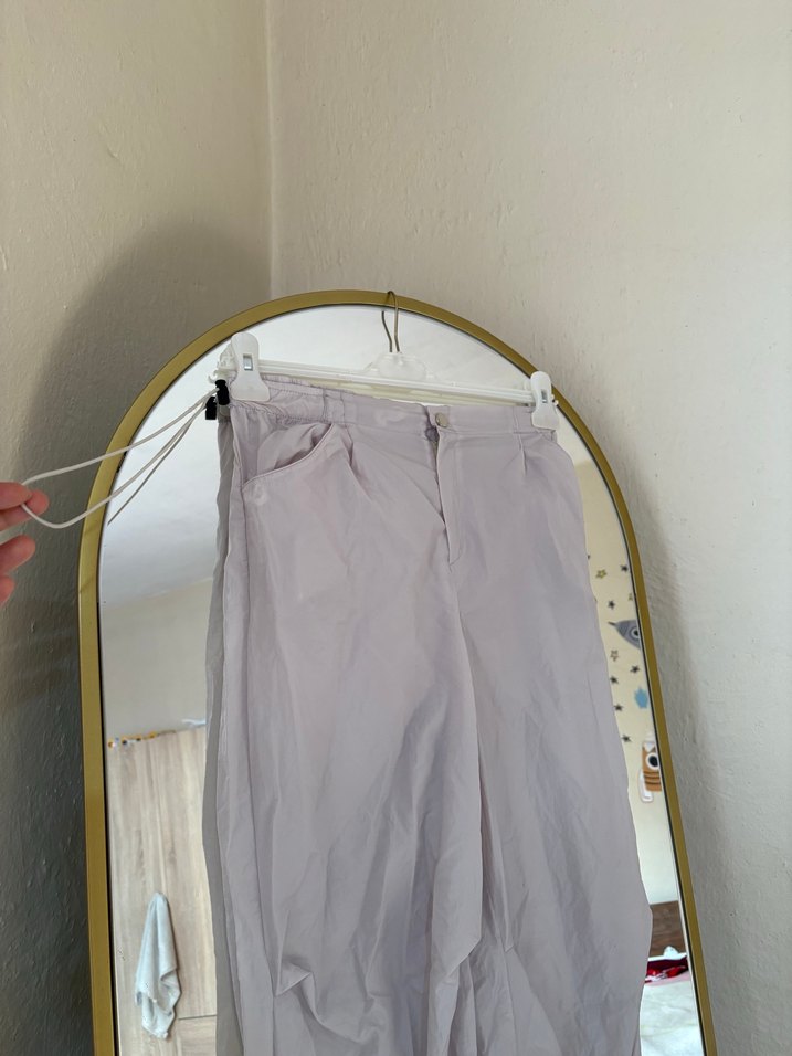 Bej paraşüt kumaş Pantolon - Görsel 2