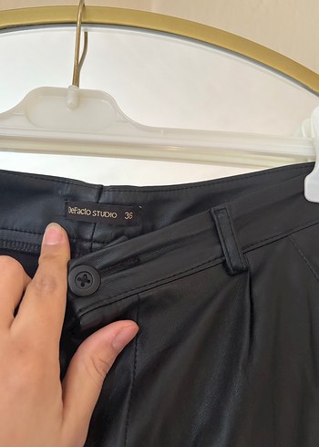 Kadın Siyah Deri Pantolon - Görsel 5