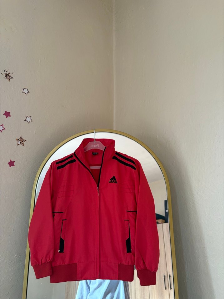 Kırmızı Adidas Fermuarlı Spor Ceket - Görsel 2