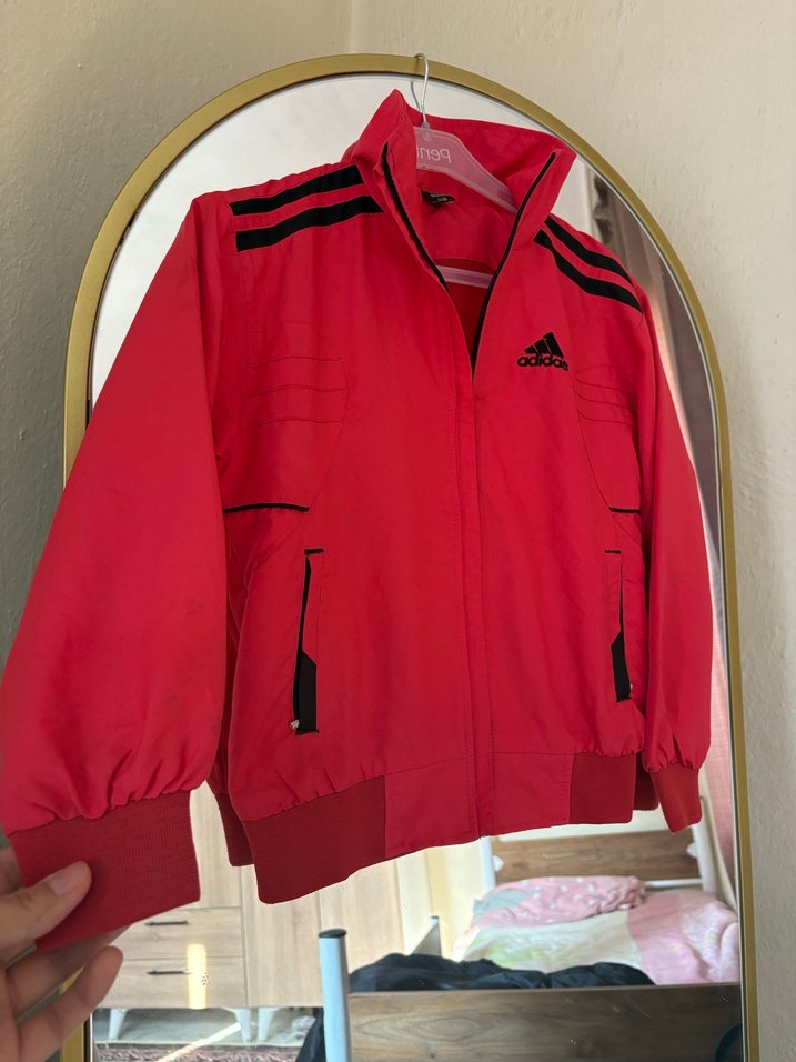 Kırmızı Adidas Fermuarlı Spor Ceket - Görsel 3
