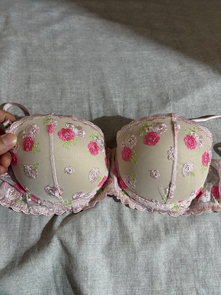 Nakışlı Bohem Pembe Vintage Sütyen - Görsel 2