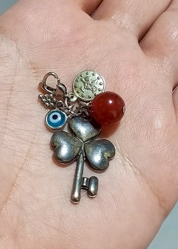 Beden doğal taş Osmanlı lira Bohem charm kolye
