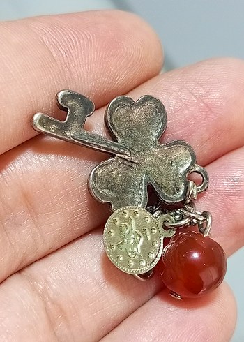 American Vintage doğal taş Osmanlı lira Bohem charm kolye