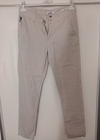 Bej Erkek Keten Pantolon Regular Fit polo