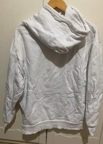 Kapüşonlu, Ayıcık Baskılı Beyaz Sweatshirt - Görsel 3