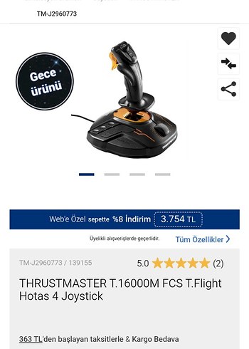 Thrustmaster T.16000M FCS T.Flight Hotas 4 Joystick