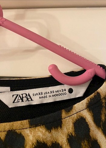 Zara Kahverengi Leopar Desenli Mini Elbise
