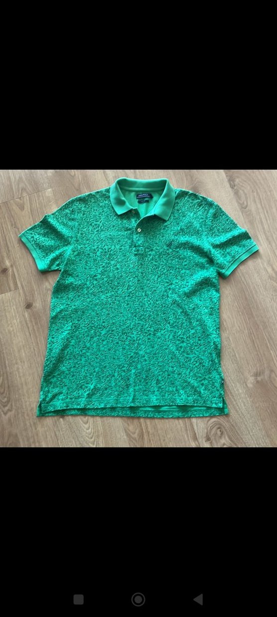 Yeşil Desenli Kısa Kollu Polo Yaka Tişört - Görsel 5