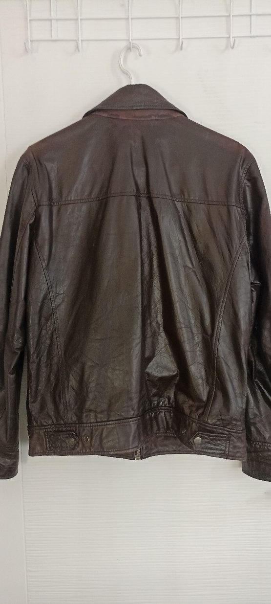 Kahverengi Deri Biker Ceket - Görsel 3