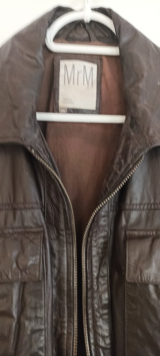 Kahverengi Deri Biker Ceket - Görsel 2