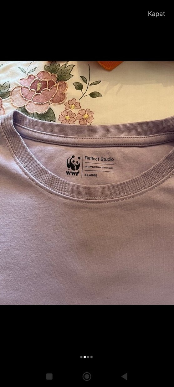 Mor Kısa Kollu Rahat Kesim Kadın Tişört - Görsel 3