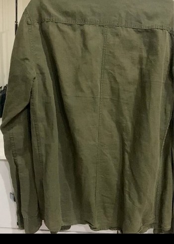 Uzun Kollu Haki Keten Erkek Gömlek - Görsel 5