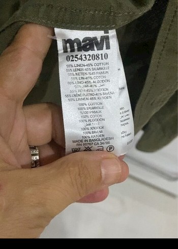 Uzun Kollu Haki Keten Erkek Gömlek - Görsel 6