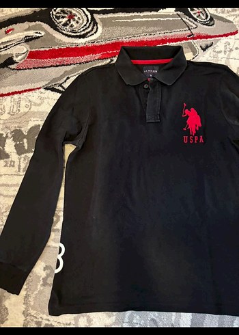 Uzun Kollu Siyah Polo Yaka Tişört - Görsel 5