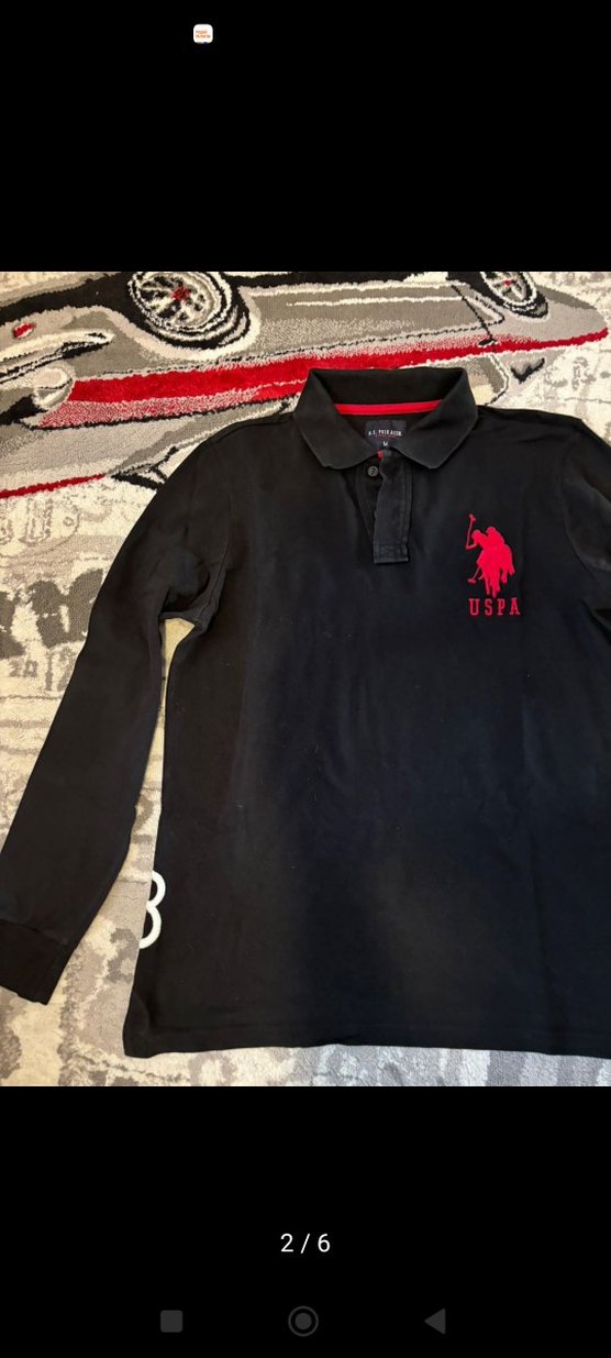 Uzun Kollu Siyah Polo Yaka Tişört - Görsel 5