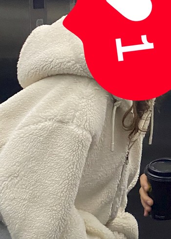 Bershka Beyaz Kapüşonlu Kadın Ceket