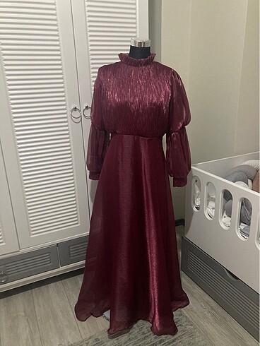 44 Beden bordo Renk Tesettür abiye