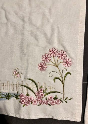 Nakışlı Beyaz mutfak havlusu - Görsel 3