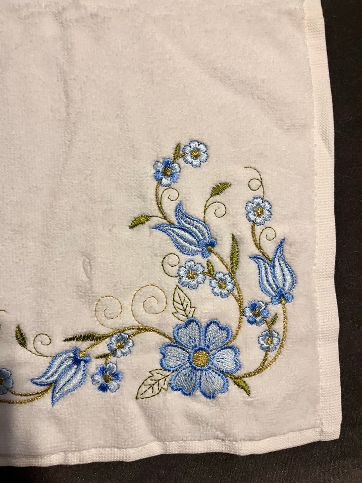 Nakışlı Beyaz mutfak havlusu - Görsel 2