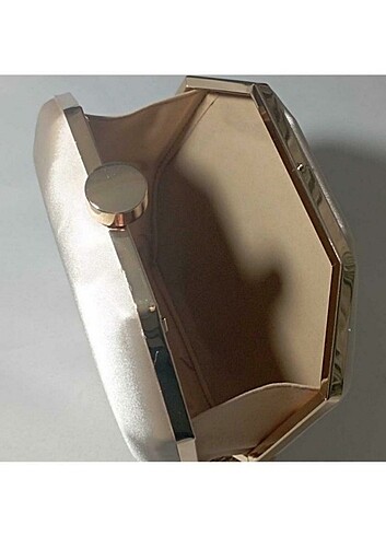 Sıfır ayarında ten clutch abiye çantası 