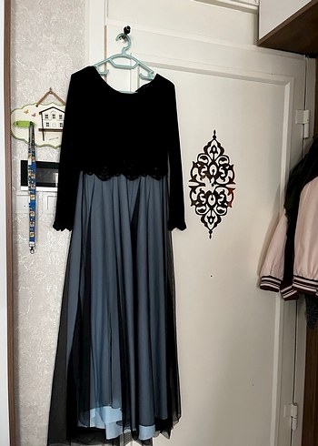 Uzun Siyah Gotik Kadın Elbise