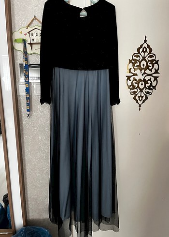 44 Beden siyah Renk Uzun Siyah Gotik Kadın Elbise