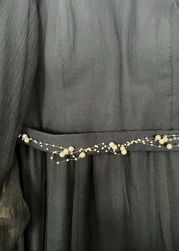 Armine Uzun Kollu, Nakışlı, Gri Gotik Kadın Abiye Elbise