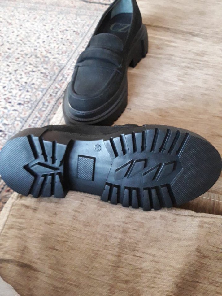 Siyah Tokalı Kadın Platform Loafer - Görsel 3