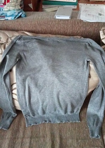 Düğmeli Gri Nakışlı Kadın kuş işlemeli - Görsel 5