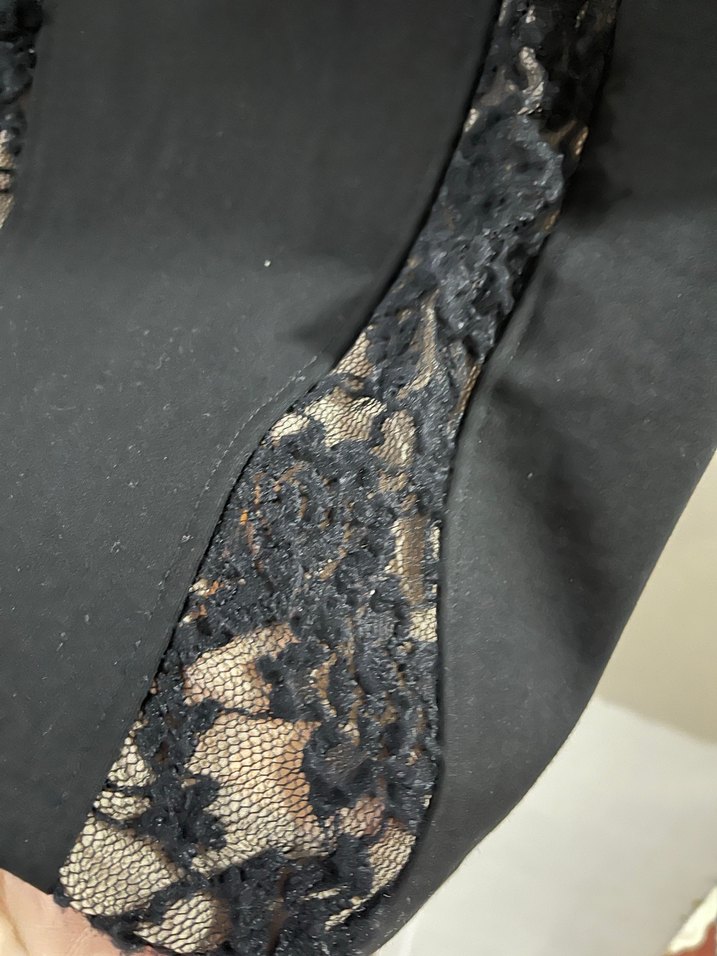 Dantel Detaylı Siyah Mini Sırt Dekolteli Elbise - Görsel 3