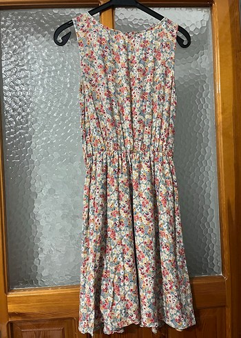 Dantel Detaylı Bohem Çiçekli Midi Elbise - Görsel 2